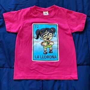 Kids T-shirt La Llorona Hot Pink size Medium
